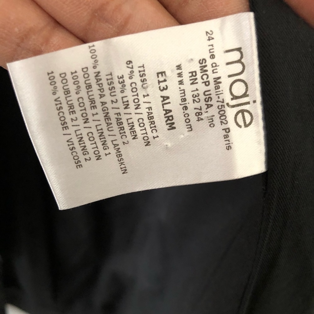 Maje Black Long Lambskin Jacket 36 S - Picture 10 of 13